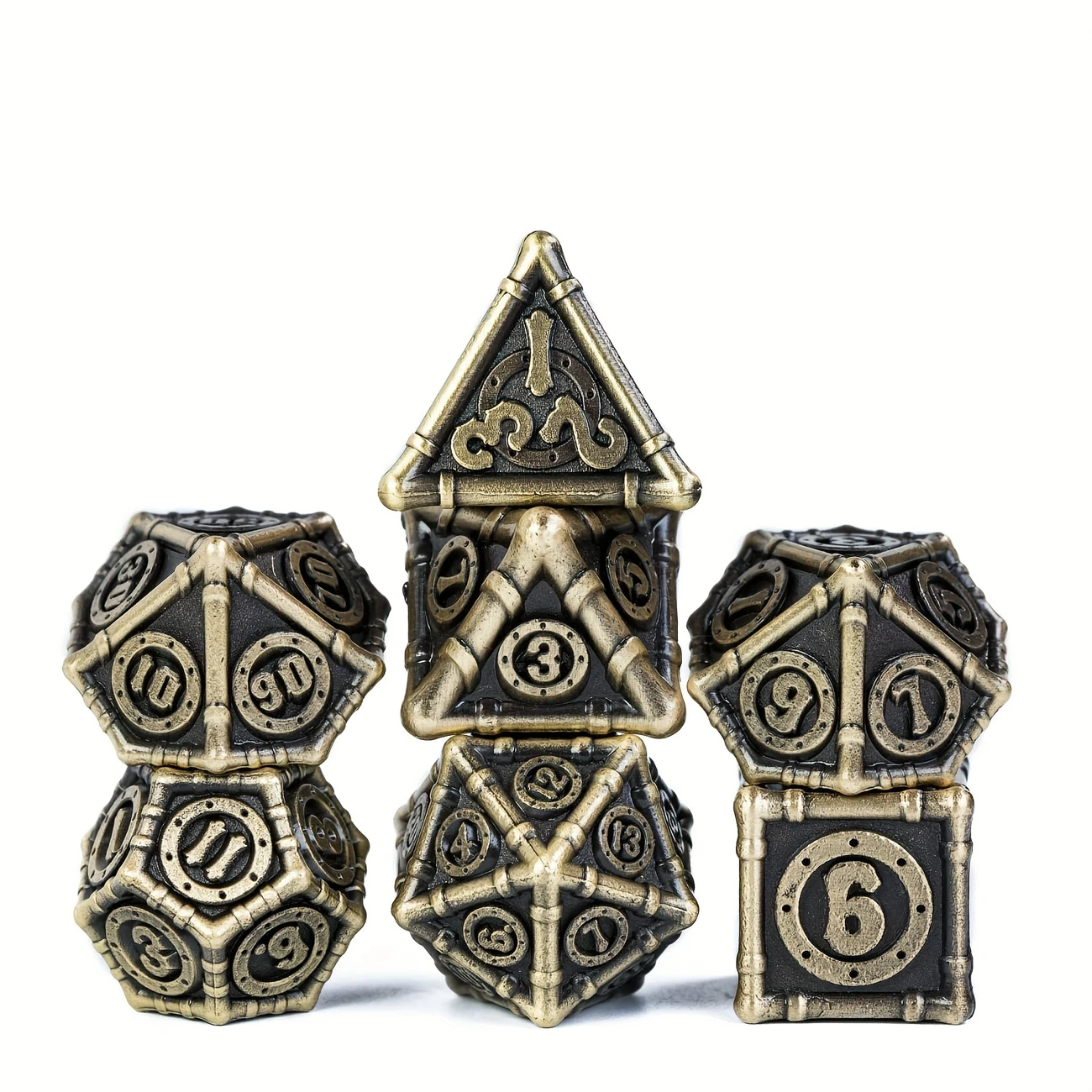 7pcs Metal Dice Set - Pipeline (Ancient Bronze)